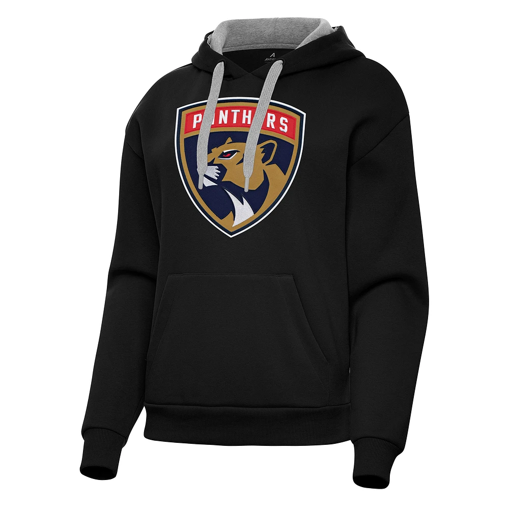 Women's Antigua Black Florida Panthers Victory Pullover Hoodie