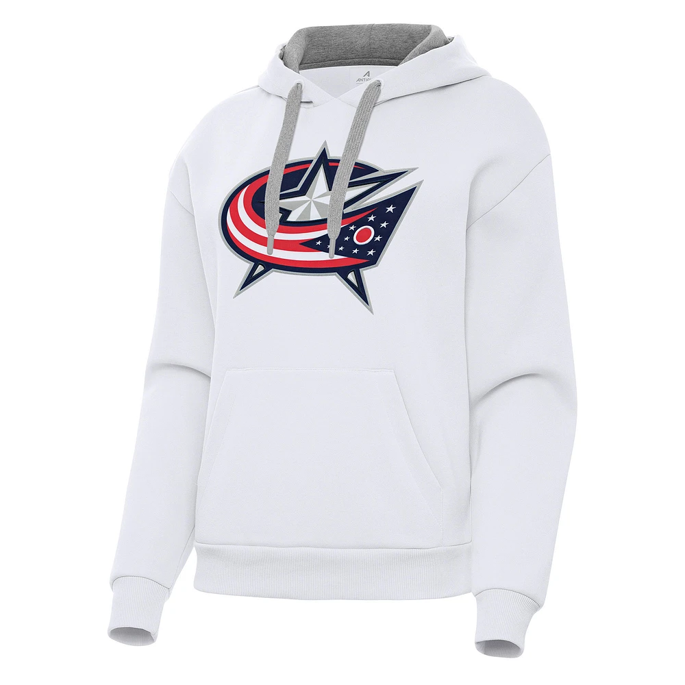 Women's Antigua Columbus Blue Jackets Victory Pullover Hoodie