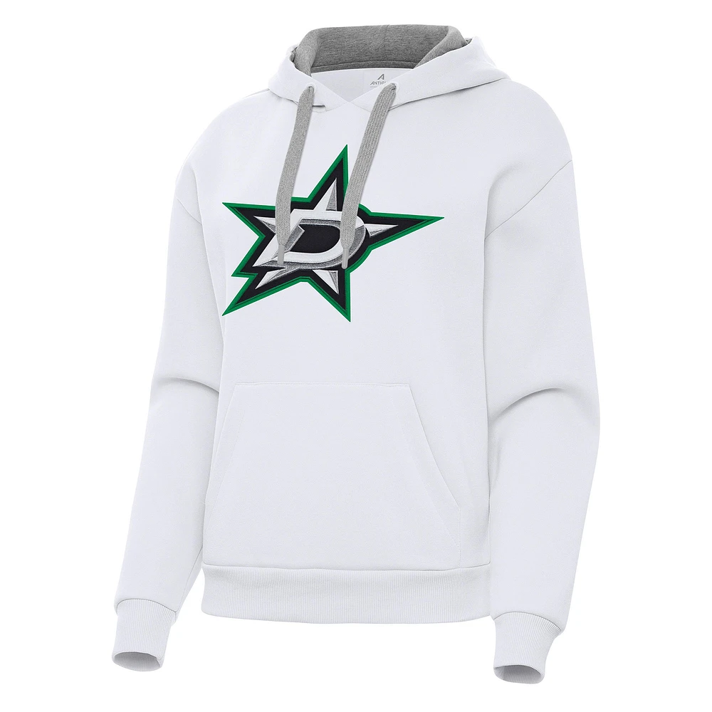 Women's Antigua White Dallas Stars Victory Pullover Hoodie