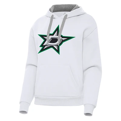 Women's Antigua White Dallas Stars Victory Pullover Hoodie