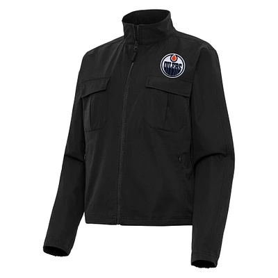Women's Antigua Edmonton Oilers Even Par Full-Zip Jacket