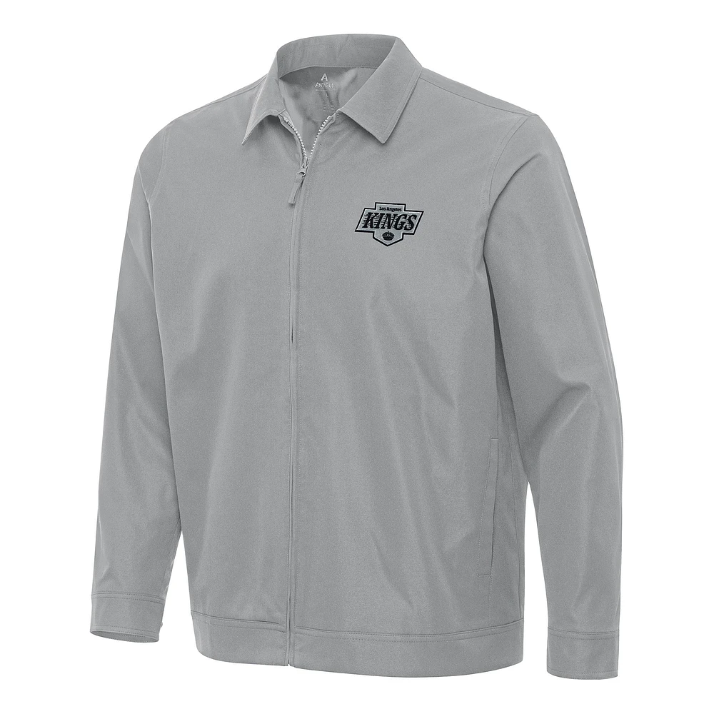 Men's Antigua Gray Los Angeles Kings Pivot Full-Zip Jacket