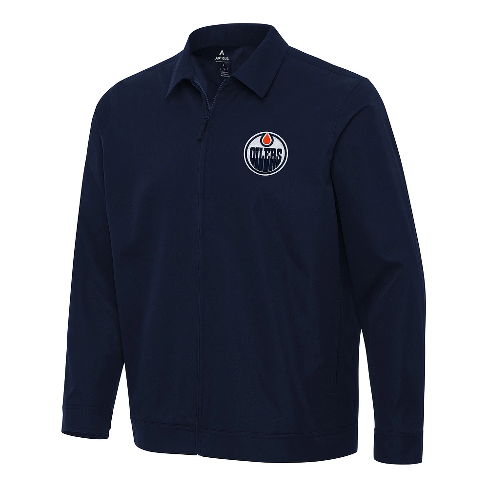 Men's Antigua Navy Edmonton Oilers Pivot Full-Zip Jacket