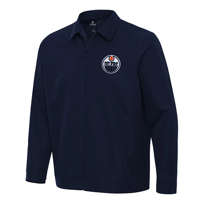 Men's Antigua Navy Edmonton Oilers Pivot Full-Zip Jacket