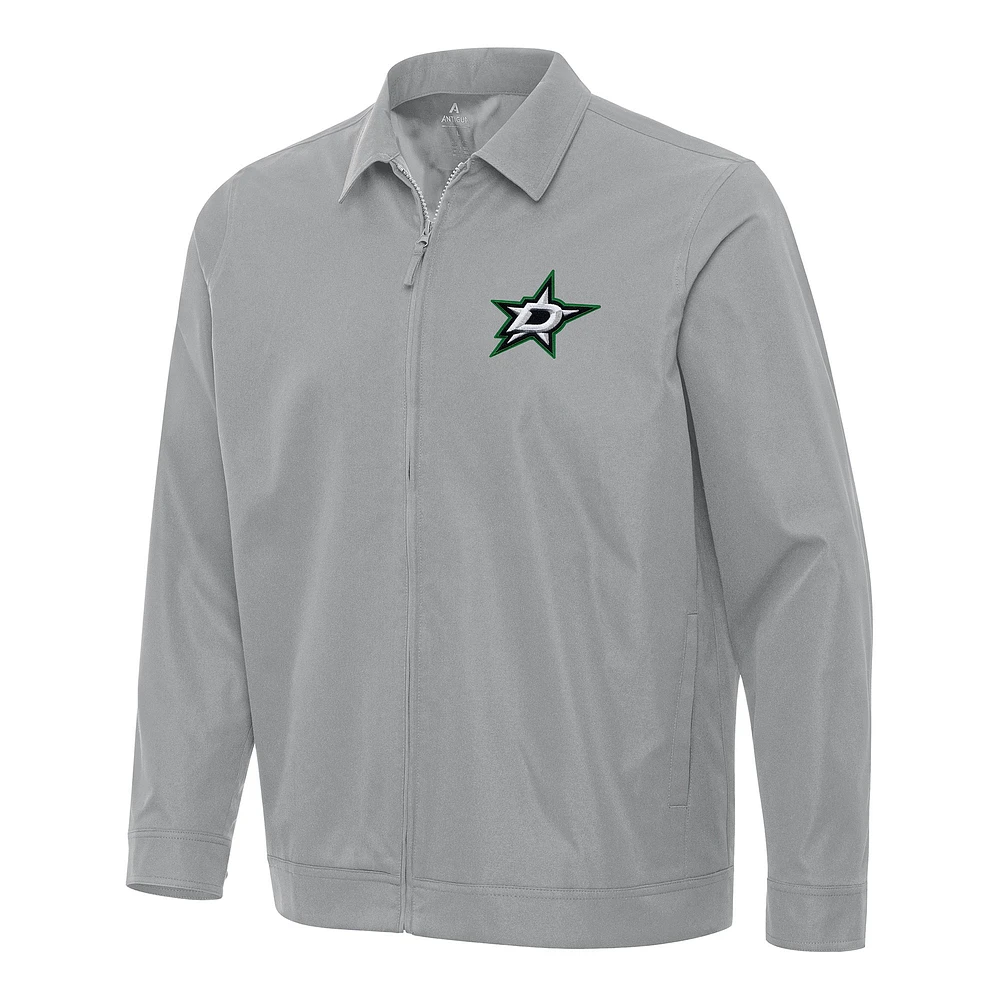 Men's Antigua Gray Dallas Stars Pivot Full-Zip Jacket