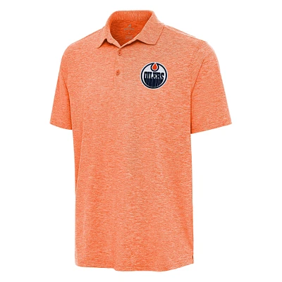Men's Antigua Heather Orange Edmonton Oilers Par 3 Polo