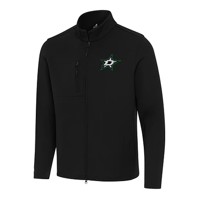 Men's Antigua Black Dallas Stars Objection Double-Peached Full-Zip Jacket