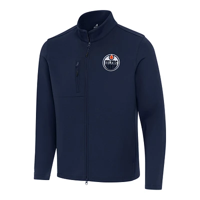 Men's Antigua Navy Edmonton Oilers Objection Double-Peached Full-Zip Jacket