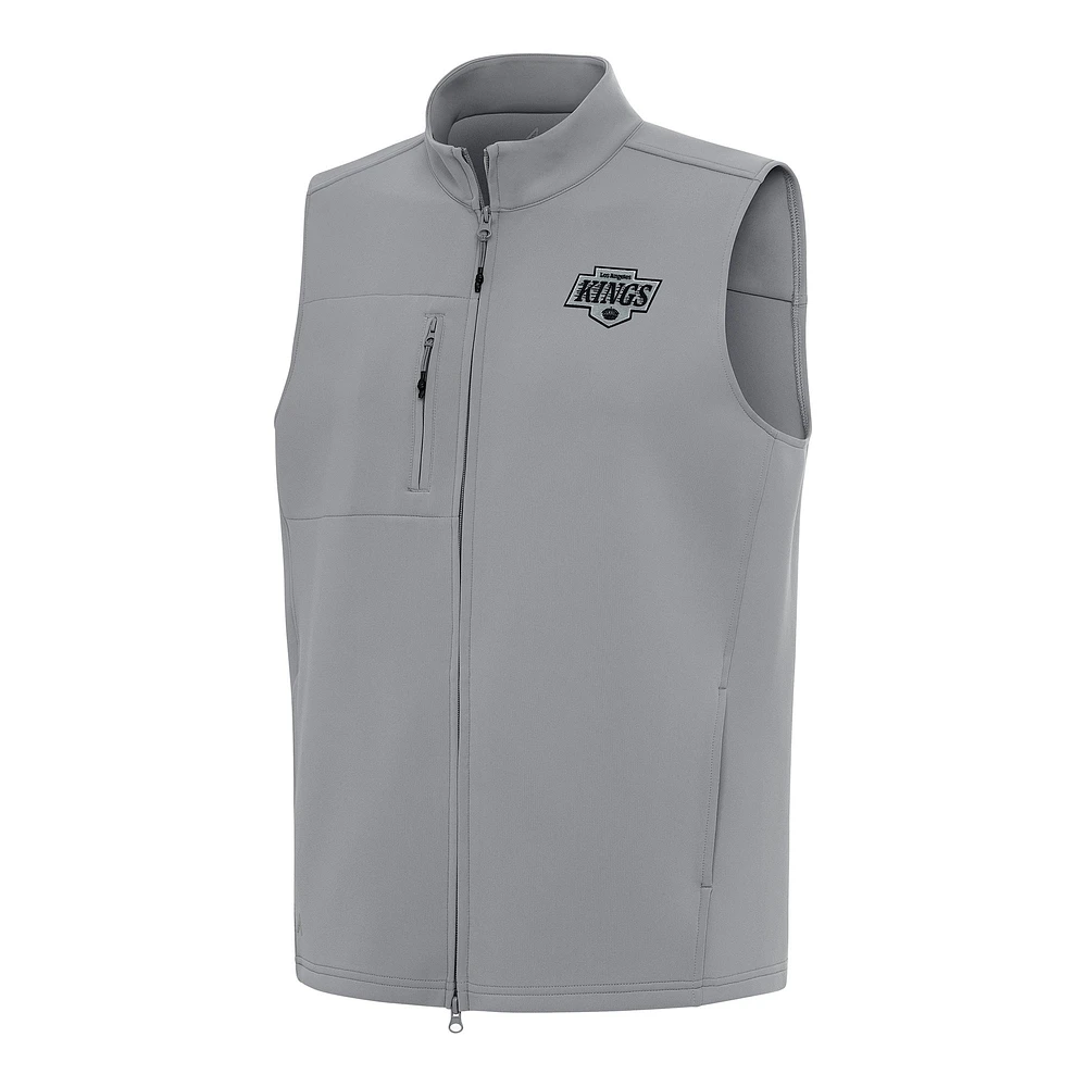 Men's Antigua Gray Los Angeles Kings Demand Full-Zip Vest