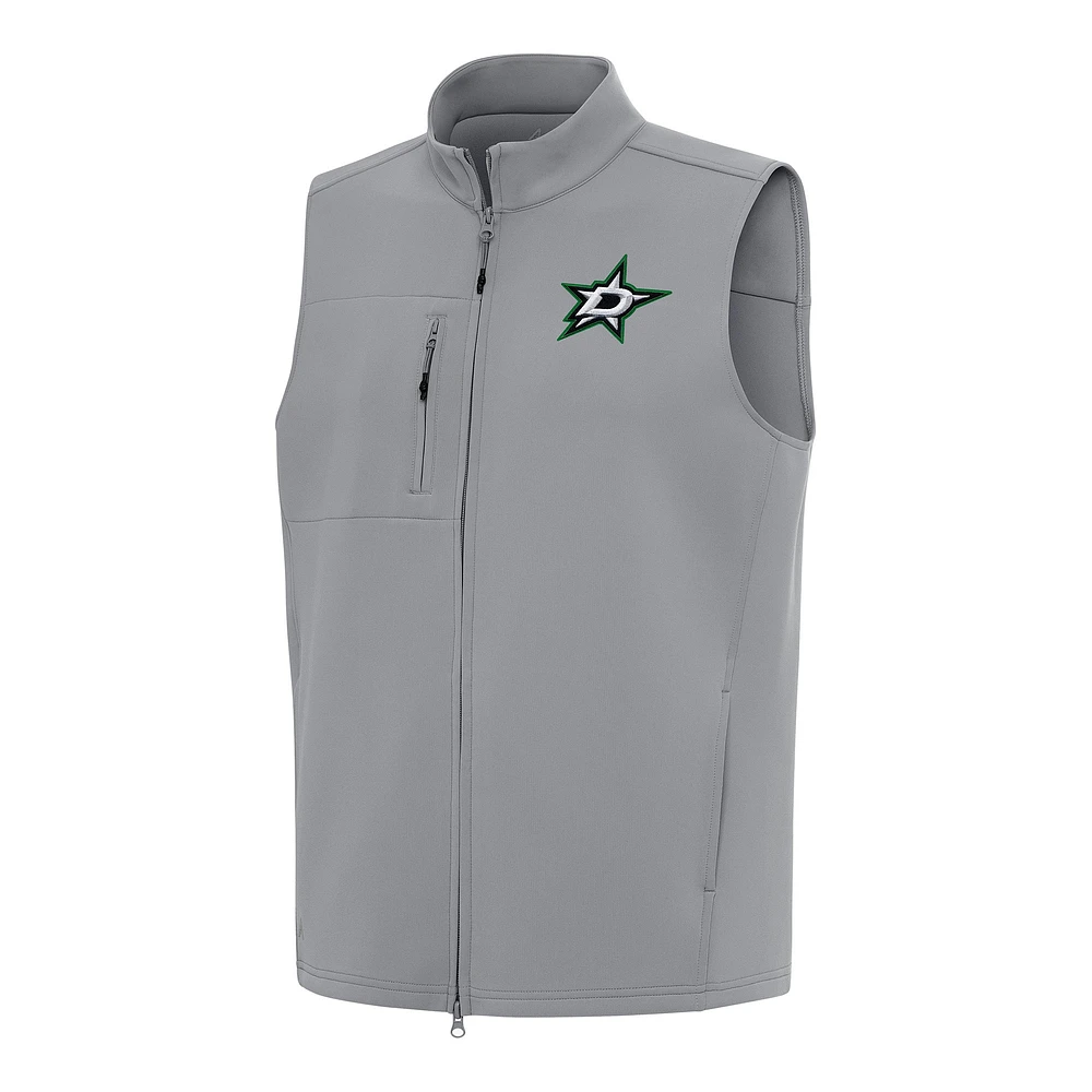 Men's Antigua Gray Dallas Stars Demand Full-Zip Vest
