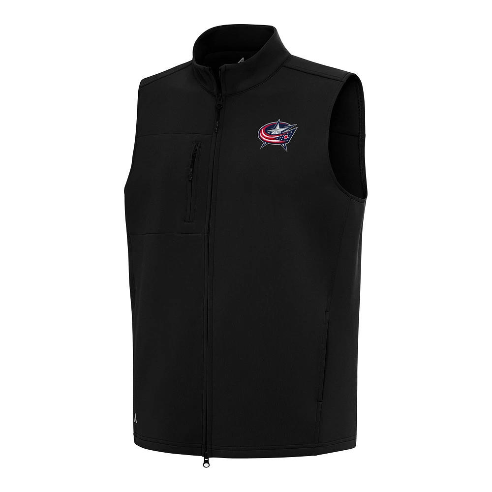 Men's Antigua Black Columbus Blue Jackets Demand Full-Zip Vest