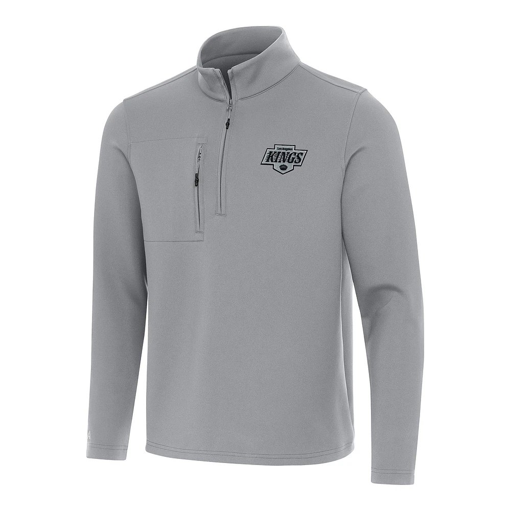 Men's Antigua Gray Los Angeles Kings Insider Quarter-Zip Top