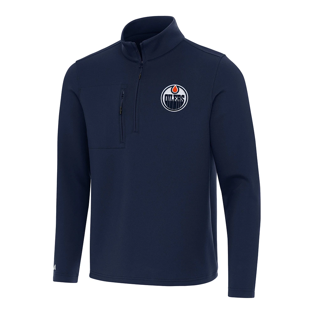 Men's Antigua Navy Edmonton Oilers Insider Quarter-Zip Top