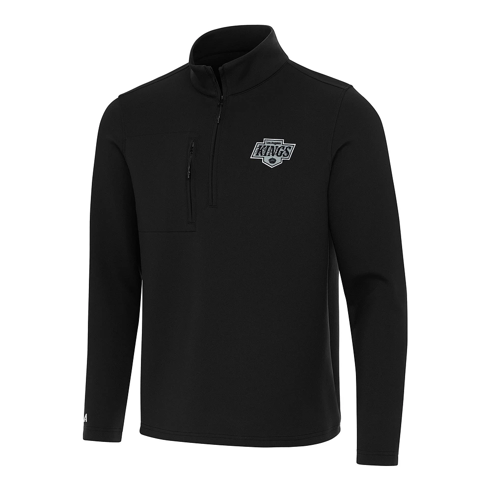 Men's Antigua Black Los Angeles Kings Insider Quarter-Zip Top