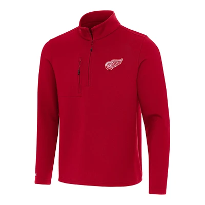 Men's Antigua Red Detroit Wings Insider Quarter-Zip Top
