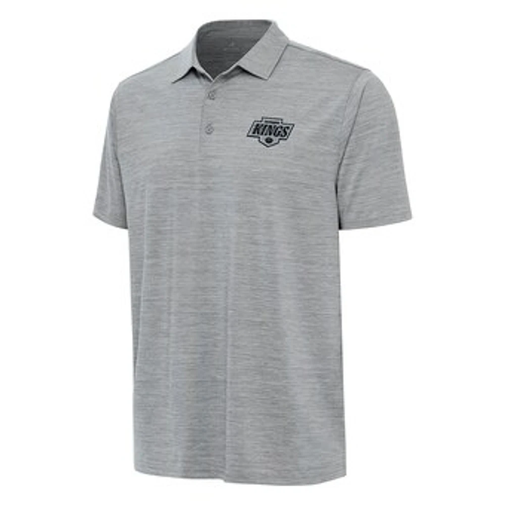 Men's Antigua Heather Gray Los Angeles Kings Layout Polo