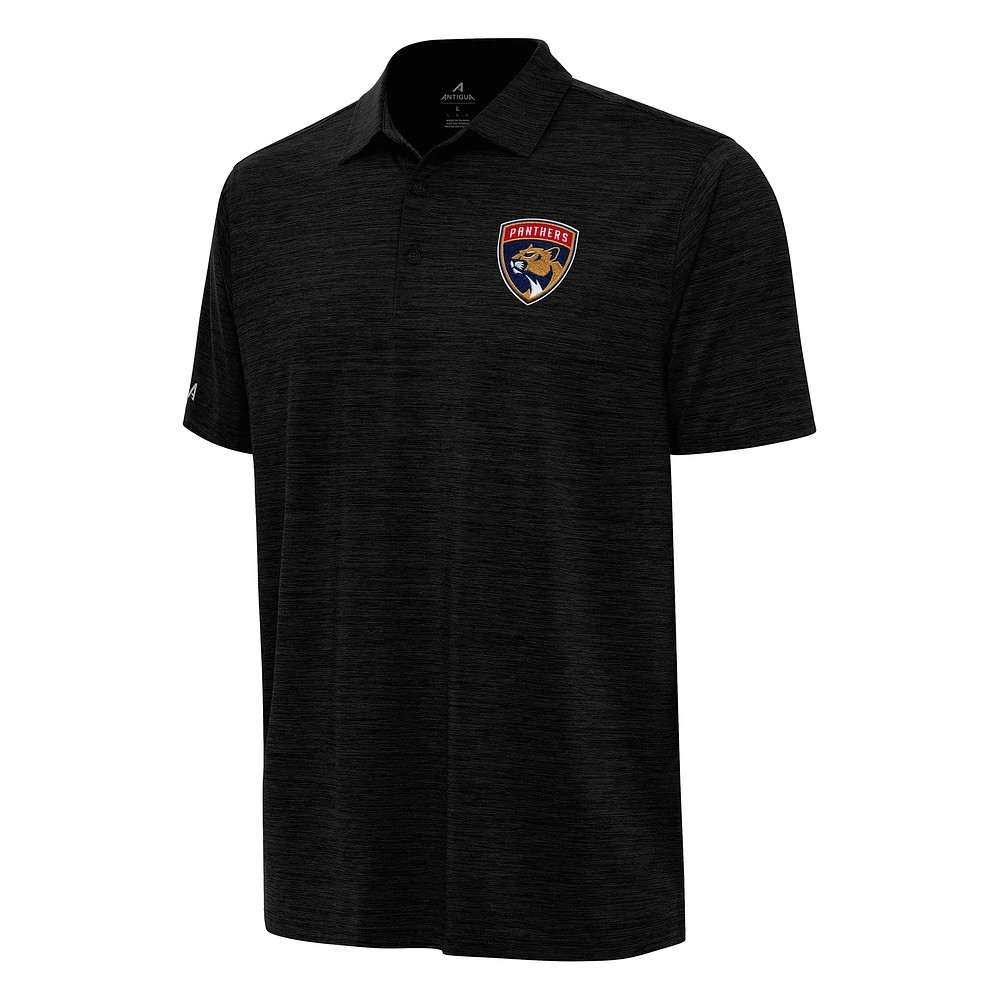 Men's Antigua Heather Black Florida Panthers Layout Polo