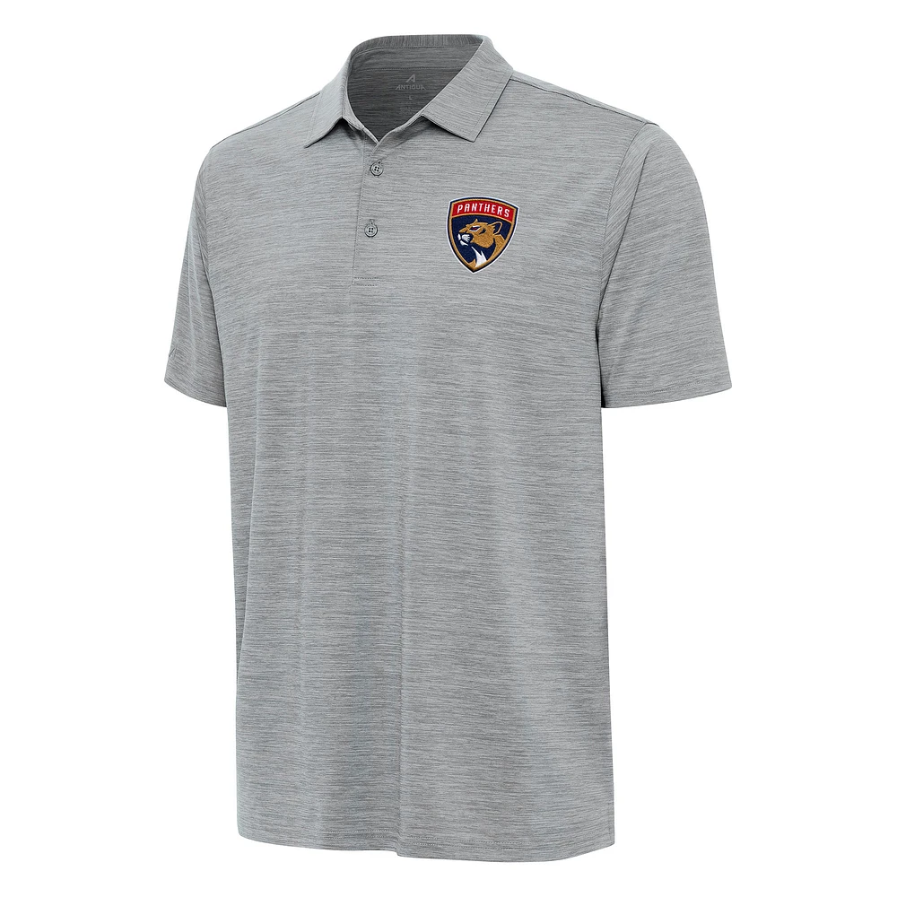 Men's Antigua Heather Gray Florida Panthers Layout Polo