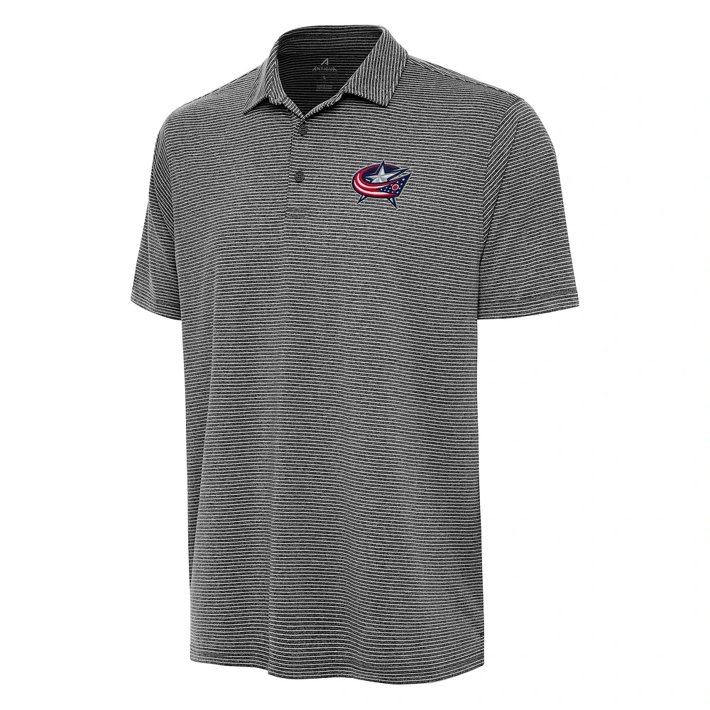 Men's Antigua Heather Columbus Blue Jackets Scheme Polo