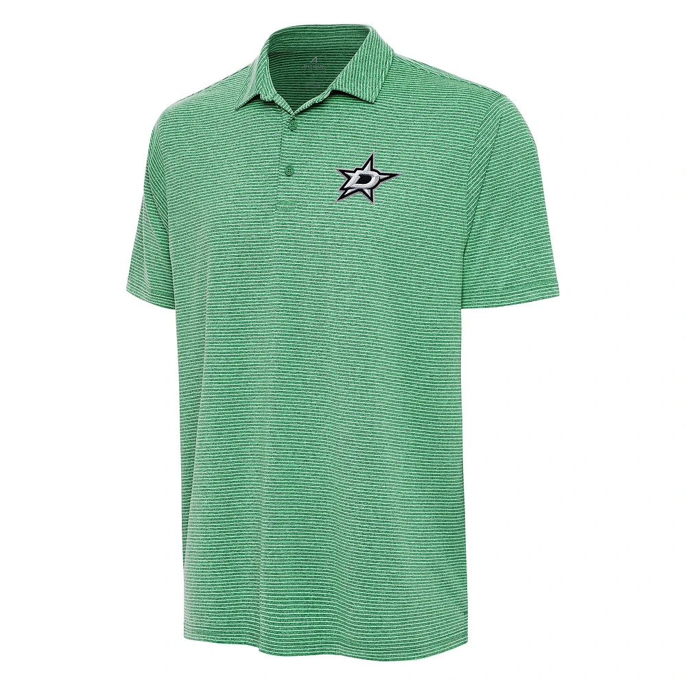 Men's Antigua Heather Kelly Green Dallas Stars Scheme Polo