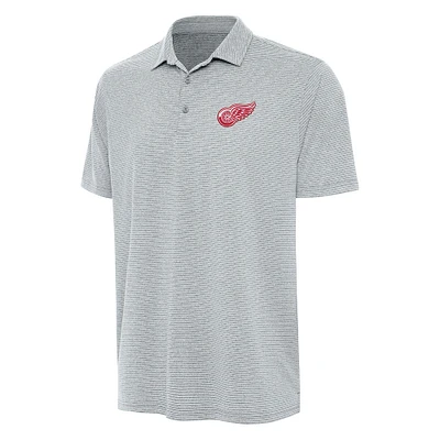 Men's Antigua Heather Gray Detroit Red Wings Scheme Polo