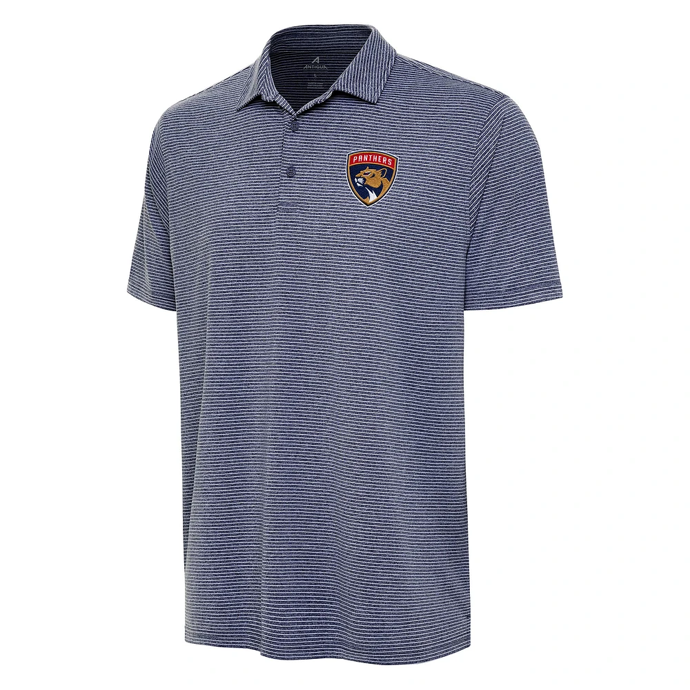 Men's Antigua Heather Navy Florida Panthers Scheme Polo