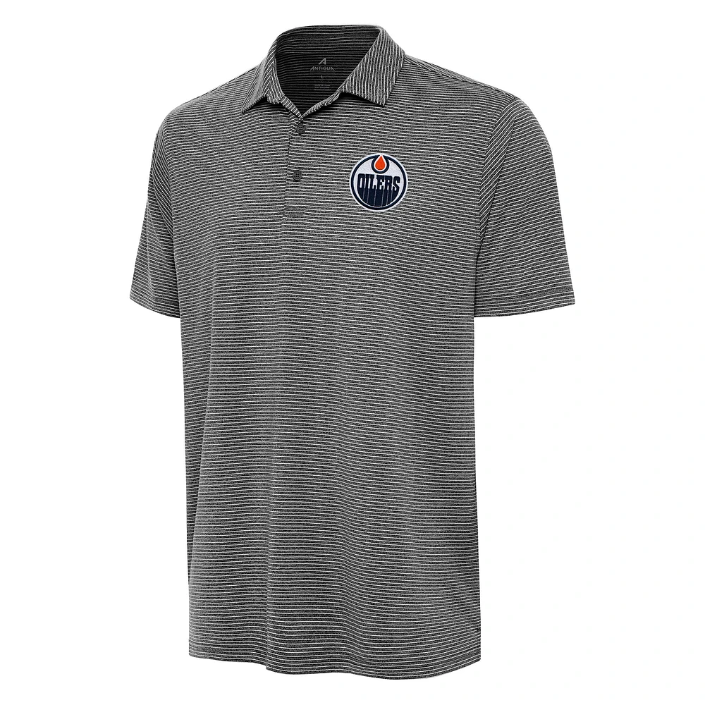 Men's Antigua Heather Edmonton Oilers Scheme Polo