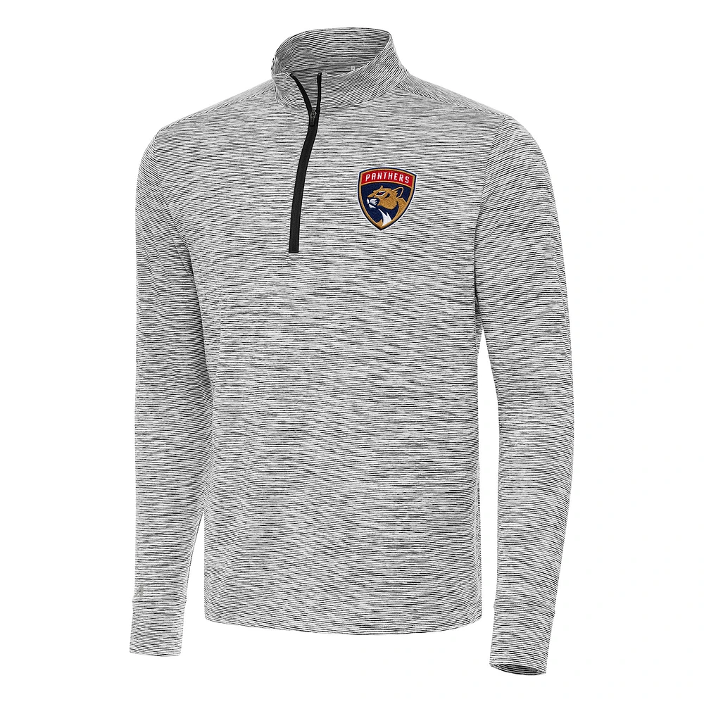 Men's Antigua Black Florida Panthers Cause Quarter-Zip Top
