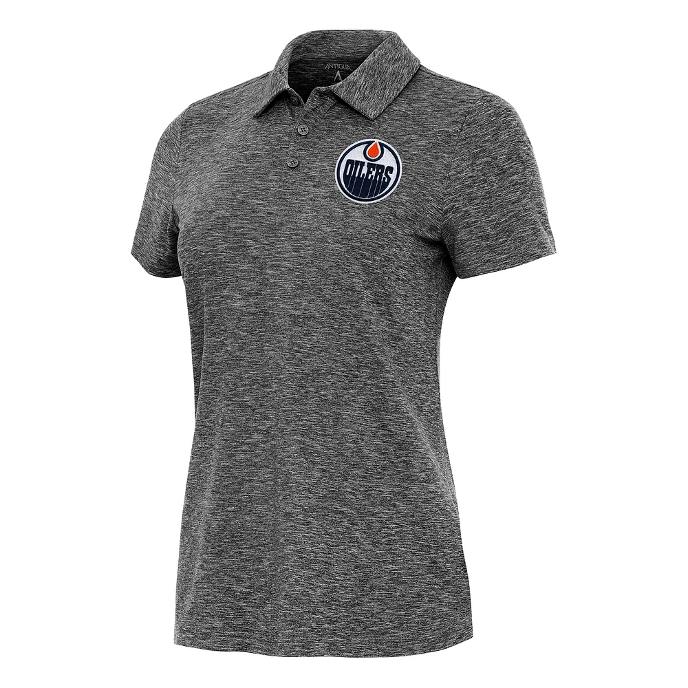 Women's Antigua Heather Edmonton Oilers Matter Polo
