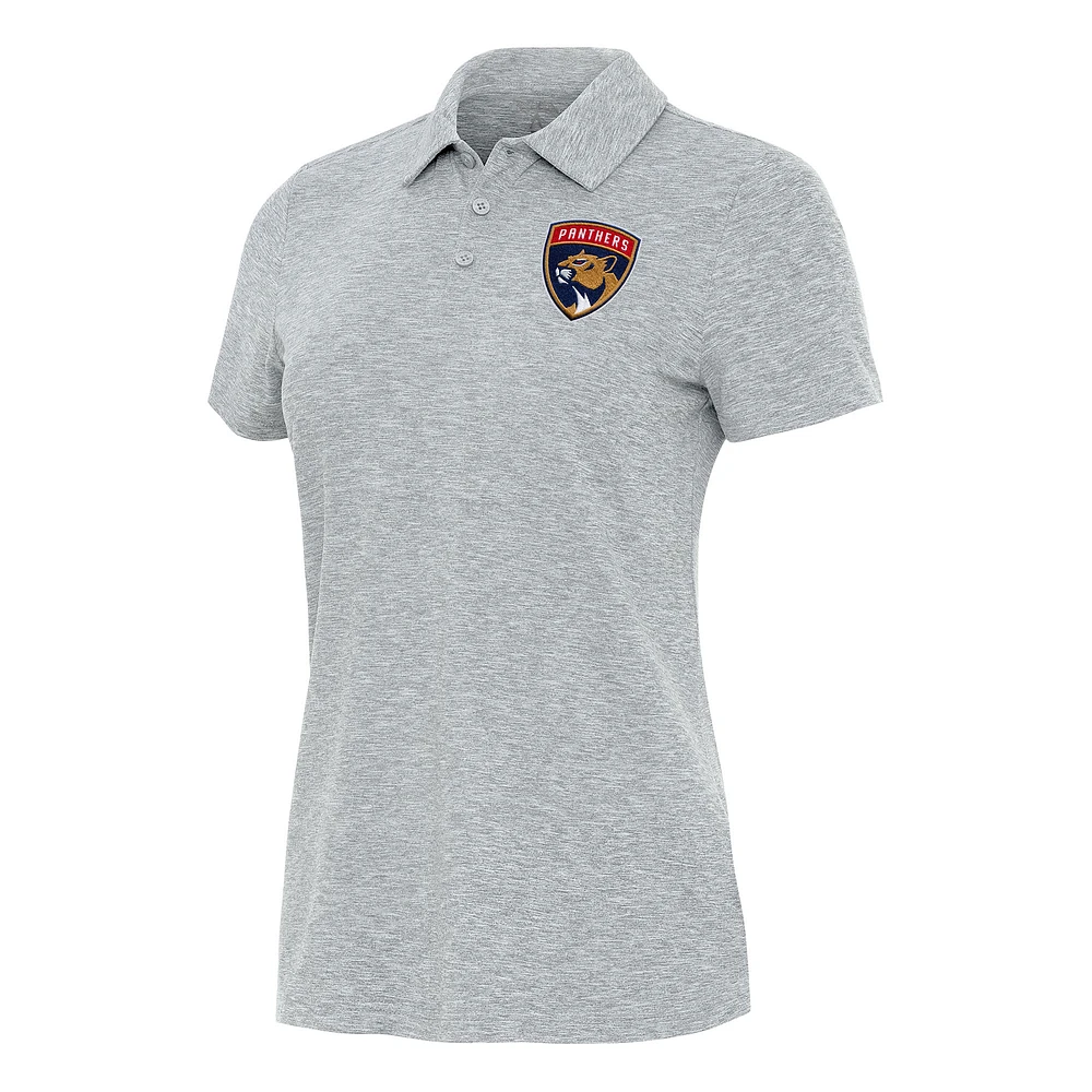 Women's Antigua Heather Gray Florida Panthers Matter Polo