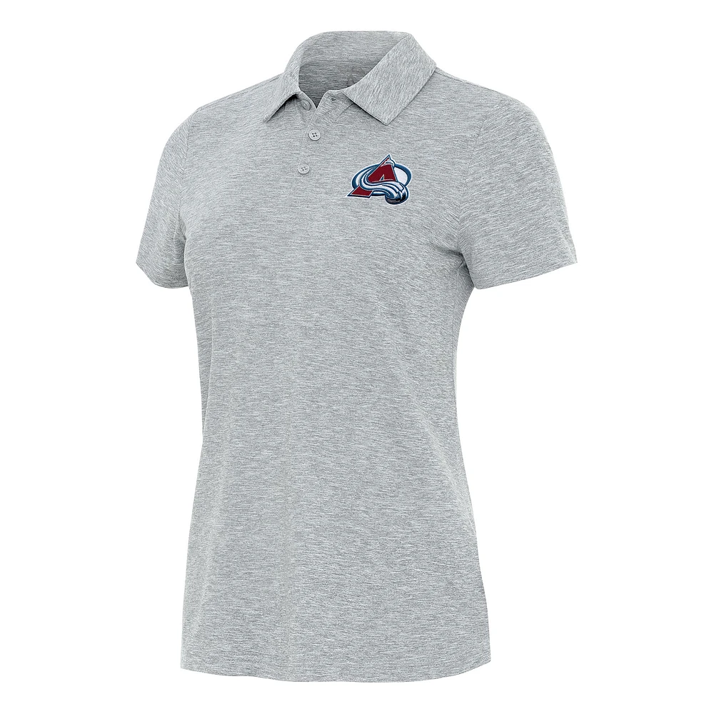 Women's Antigua Heather Gray Colorado Avalanche Matter Polo