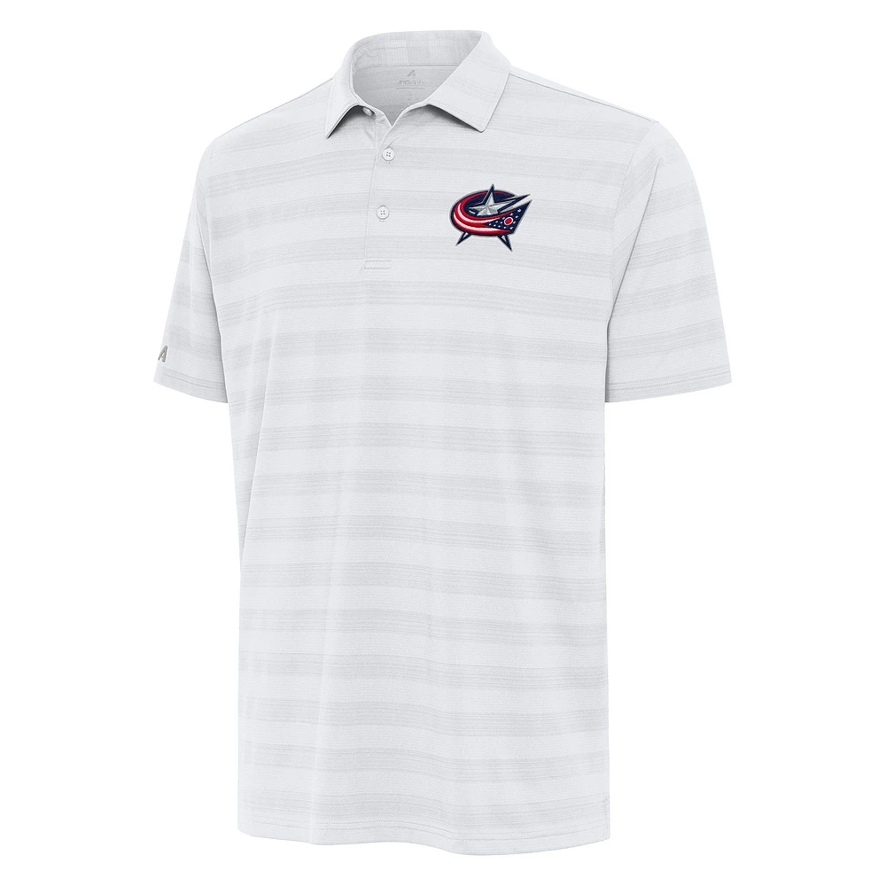 Men's Antigua White Columbus Blue Jackets Tunnel Polo