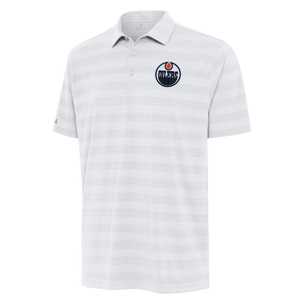 Men's Antigua White Edmonton Oilers Tunnel Polo