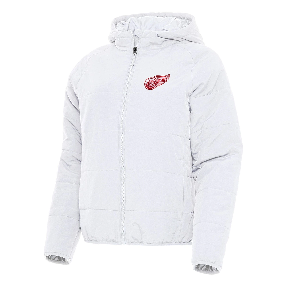 Women's Antigua White Detroit Red Wings Universe Full-Zip Puffer Jacket