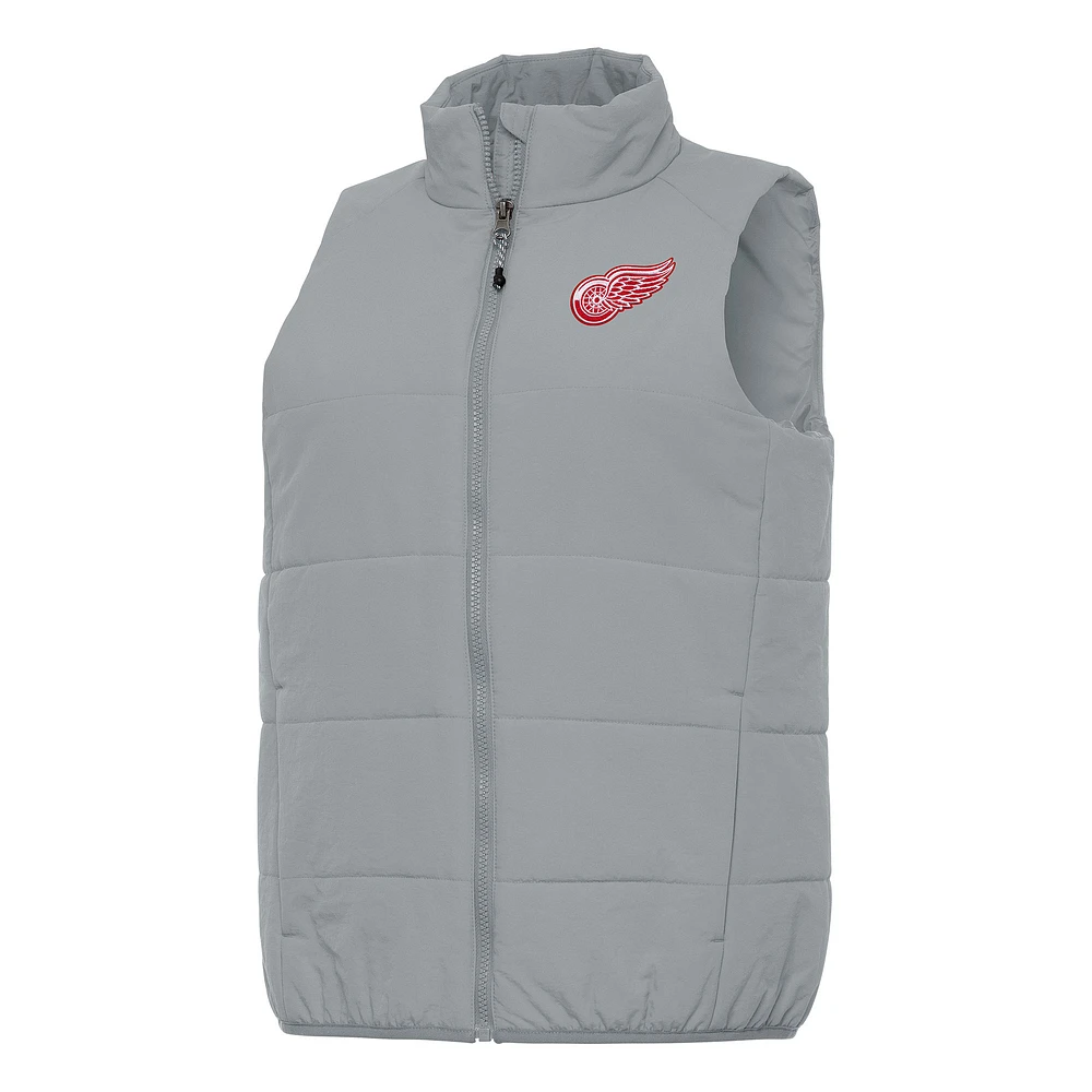 Women's Antigua Gray Detroit Red Wings Experience Full-Zip Vest