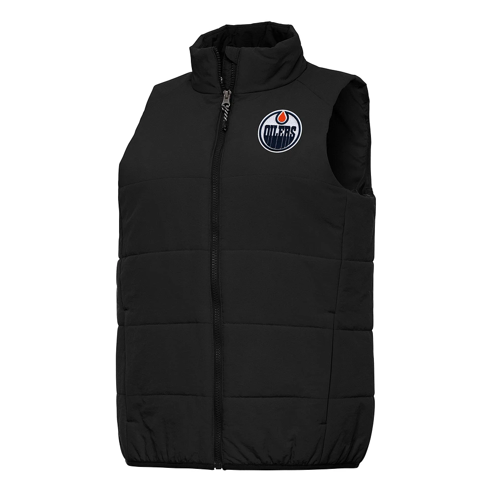 Women's Antigua Black Edmonton Oilers Experience Full-Zip Vest