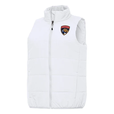 Women's Antigua White Florida Panthers Experience Full-Zip Vest