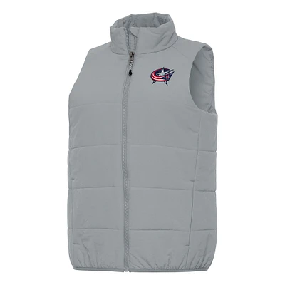 Women's Antigua Gray Columbus Blue Jackets Experience Full-Zip Vest