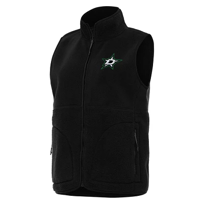 Women's Antigua Black Dallas Stars Nostalgic Full-Zip Vest