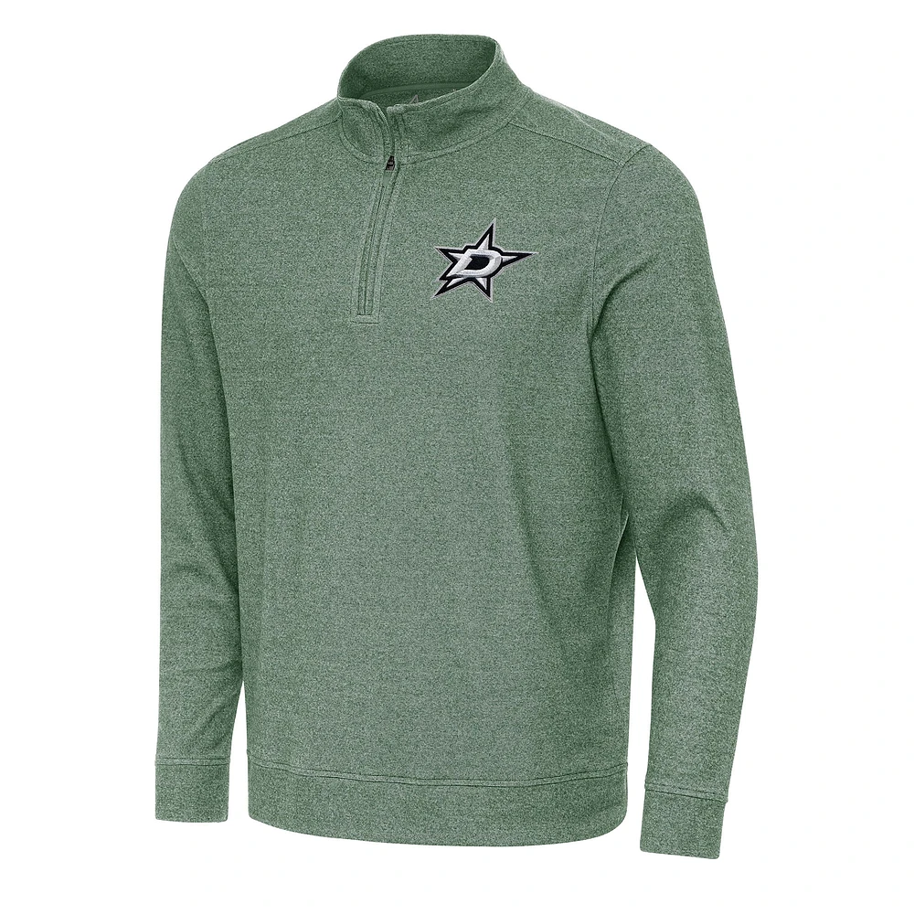 Men's Antigua Hunter Green Dallas Stars Subtle Quarter-Zip Sweatshirt