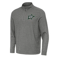 Men's Antigua Heather Black Dallas Stars Subtle Quarter-Zip Sweatshirt