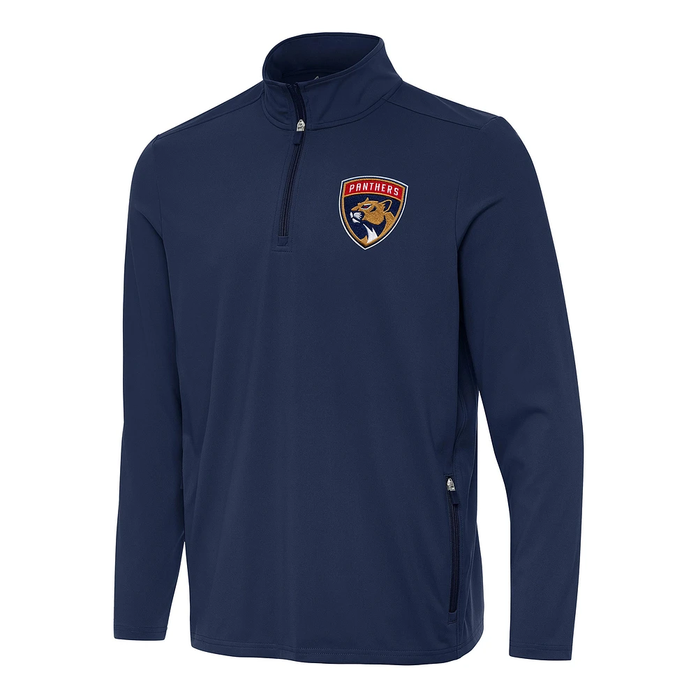 Men's Antigua Navy Florida Panthers Perilous Quarter-Zip Sweatshirt