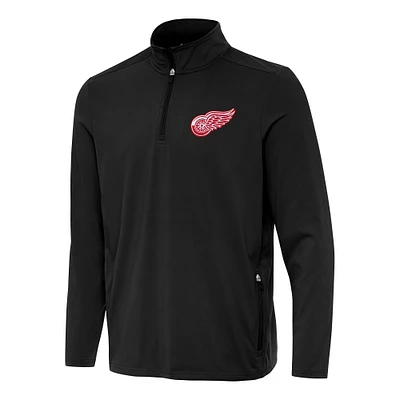 Men's Antigua Red Detroit Wings Perilous Quarter-Zip Sweatshirt