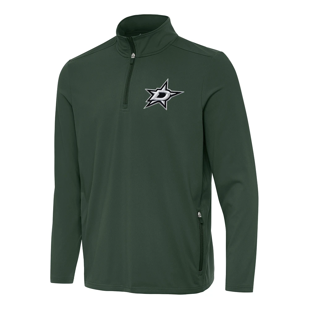 Men's Antigua Hunter Green Dallas Stars Perilous Quarter-Zip Sweatshirt