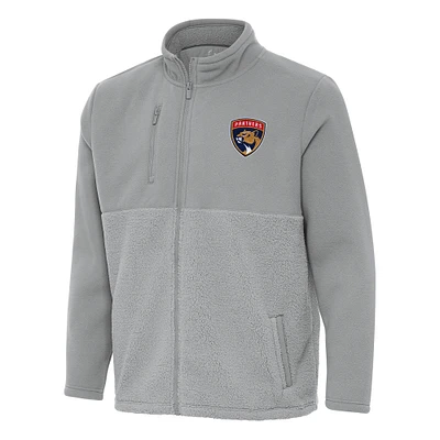 Men's Antigua Gray Florida Panthers Daily Fused Full-Zip Jacket