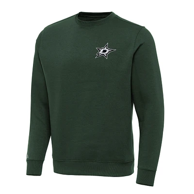 Men's Antigua Hunter Green Dallas Stars Victory Crewneck Pullover Sweatshirt
