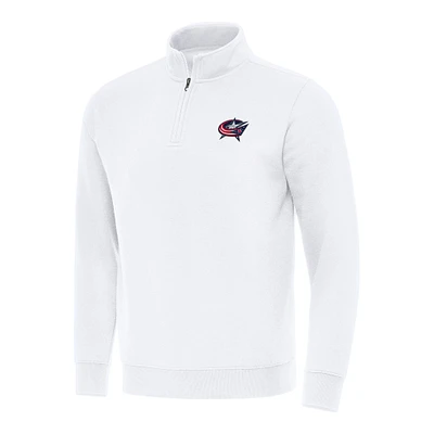 Men's Antigua Columbus Blue Jackets Victory Quarter-Zip Mock Sweatshirt