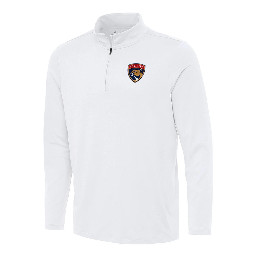 Men's Antigua White Florida Panthers Reprocess Quarter-Zip Top