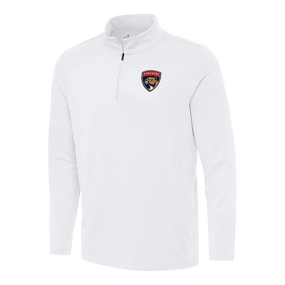 Men's Antigua White Florida Panthers Reprocess Quarter-Zip Top