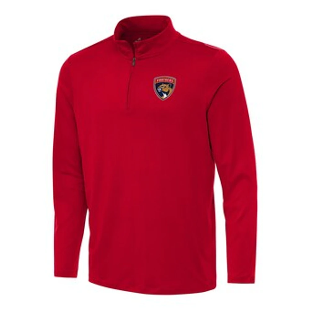 Men's Antigua Red Florida Panthers Reprocess Quarter-Zip Top